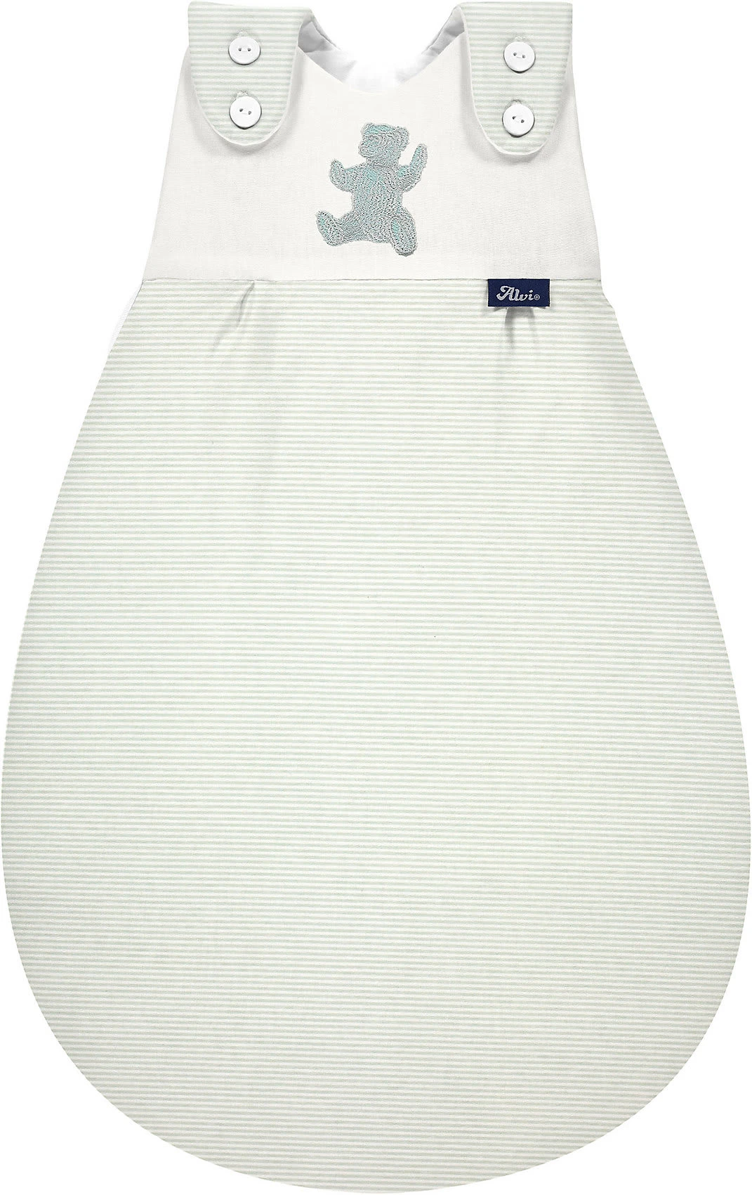 Alvi Baby-Mäxchen Außensack, Bio Baumwolle - TOG 2,5 - Smoky Stripe, 80/86