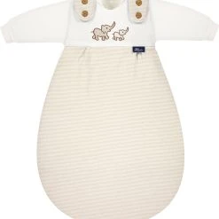Alvi Baby-Mäxchen Schlafsack 3tlg. Bio Baumwolle - TOG 2,5 - Olifant, 68/74