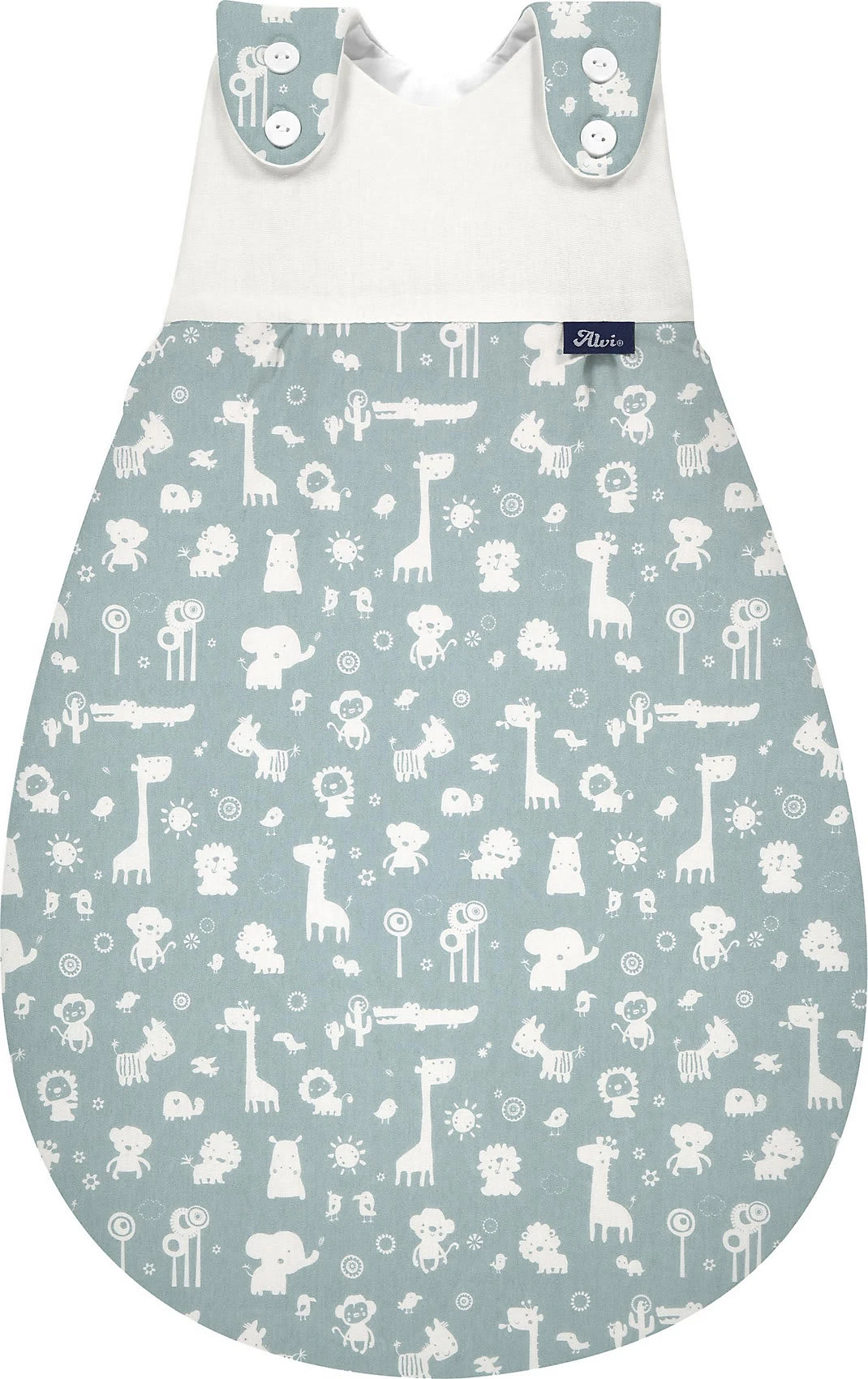 Alvi Baby-Mäxchen Schlafsack 3tlg. - TOG 2,5 - Animals Blau, 56/62