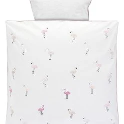 Alvi Bettwäsche-Set "Flamingo" Für Pendelwiege In Weiß