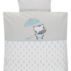 Alvi Bettwäsche-Set "Raindrops" In Grau/ Hellblau