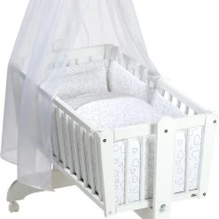 Alvi Wiegengarnitur 3-tlg. Hearts White