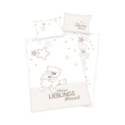 Baby Best® Flanell-Bettwäsche Lieblingsmensch 40x60 / 100x135 Cm In Weiß