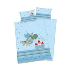 Baby Best® Linon-Bettwäsche Drache 100x135 40x60 / 100x135 Cm In Blau