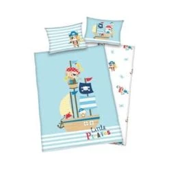 Baby Best® Linon-Bettwäsche Little Pirates 40x60 / 100x135 Cm In Blau