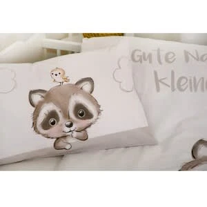 Baby Best® Renforcé Bio-Bettwäsche Kleiner Räuber 40x60 / 100x135 Cm In Weiß – Bild 2