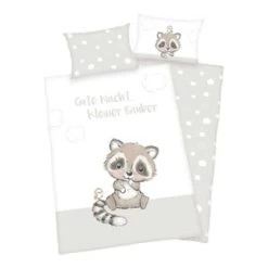 Baby Best® Renforcé Bio-Bettwäsche Kleiner Räuber 40x60 / 100x135 Cm In Weiß