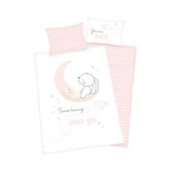 Baby Best® Renforcé Wende-Bettwäsche Bunny 40x60 / 100x135 Cm In Rosa