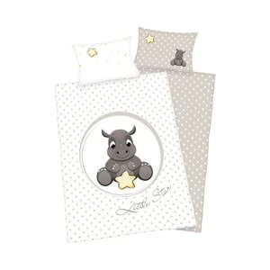 Baby Best® Renforcé Wende-Bettwäsche Nashorn 40x60 / 100x135 Cm In Weiß