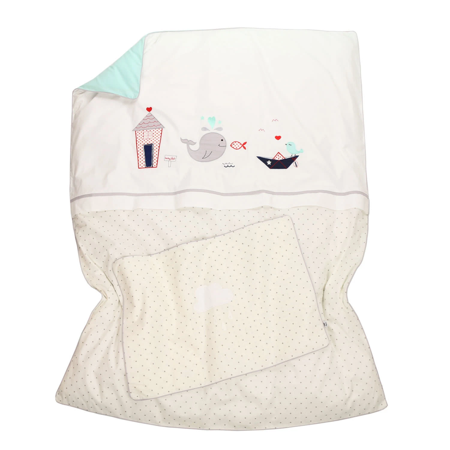 BABY LAL® Babybettwäsche "WAL/FALTBOOT&Co." In Maritim - (L) 135 X (B) 100cm