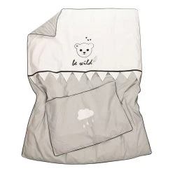 BABY LAL® Kinderbettwäsche "BE-WILD" In Grau - (L) 135 X (B) 100cm