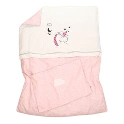 BABY LAL® Kinderbettwäsche "EINHORN" In Pink - (L) 135 X (B) 100cm