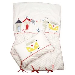 BABY LAL® Kinderbettwäsche "STRANDHAUS & Co." In Maritim/Gelb - (L) 135 X (B) 100cm