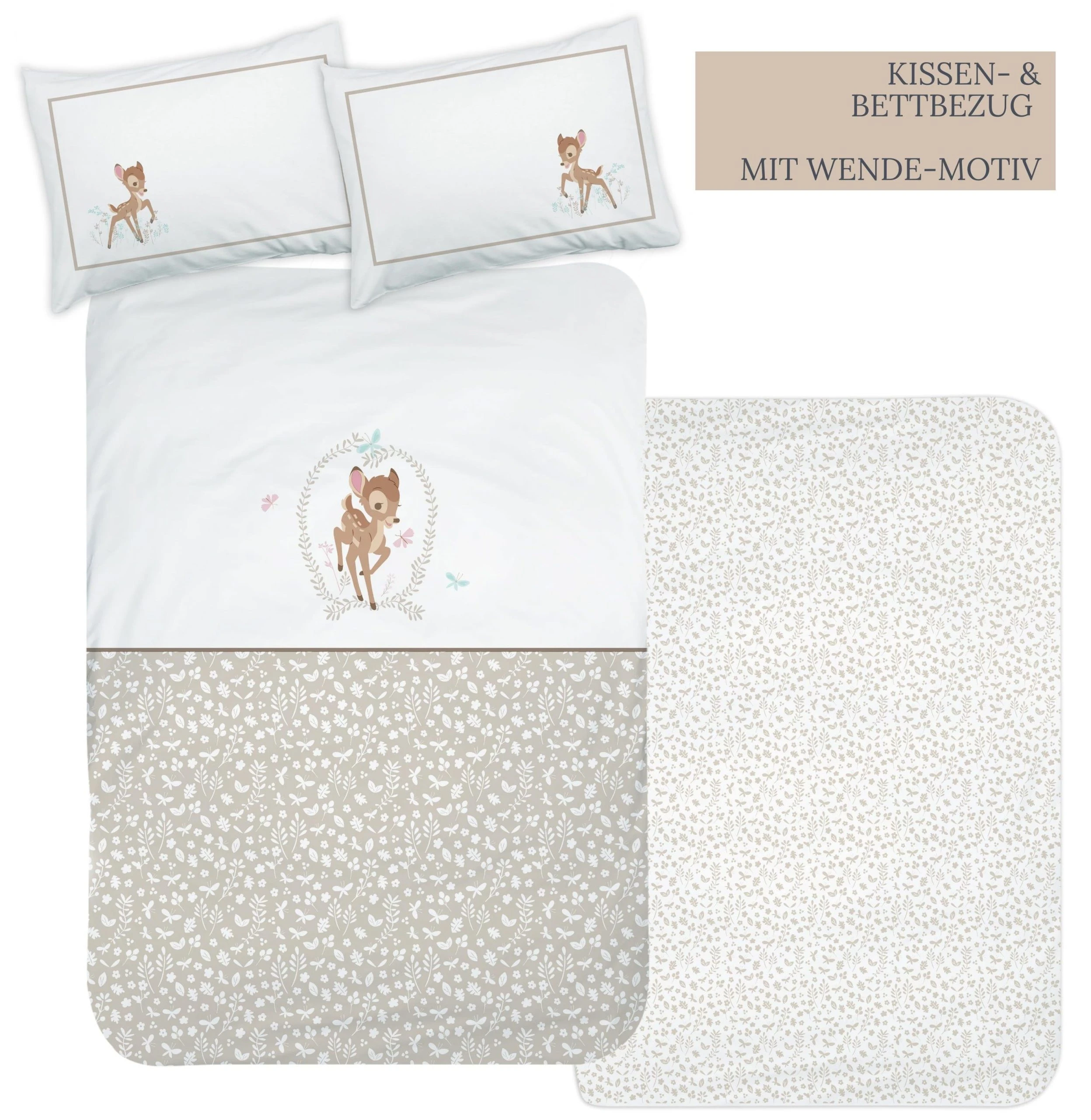 Baby Bettwäsche-Set Flanell "Disney's Bambi" In Naturtönen – Bild 2