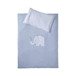 Bornino Home Jersey-Bettwäsche Elefant 40x60 / 100x135 Cm In Blau