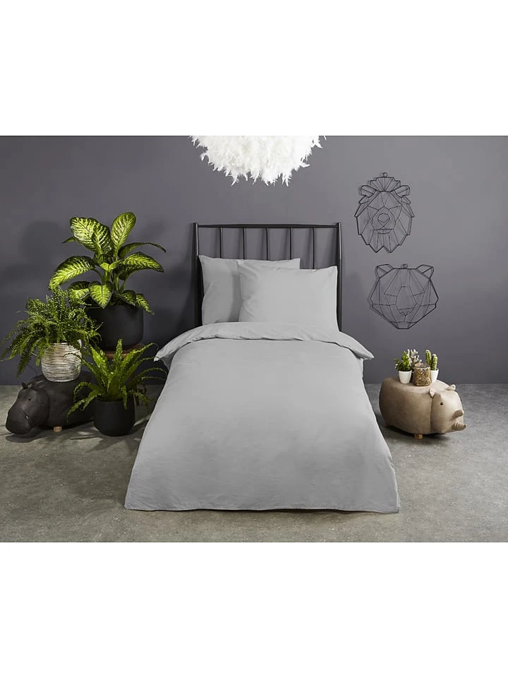 GOOD MORNING Bettwäsche-Set "Easy Care" In Grau – Bild 3