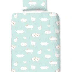 GOOD MORNING Renforcé-Bettwäsche-Set "Petting Zoo" In Mint