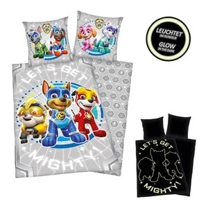 Herding Renforcé-Bettwäsche Glow In The Dark 80x80 / 135x200 Cm In Grau – Bild 2