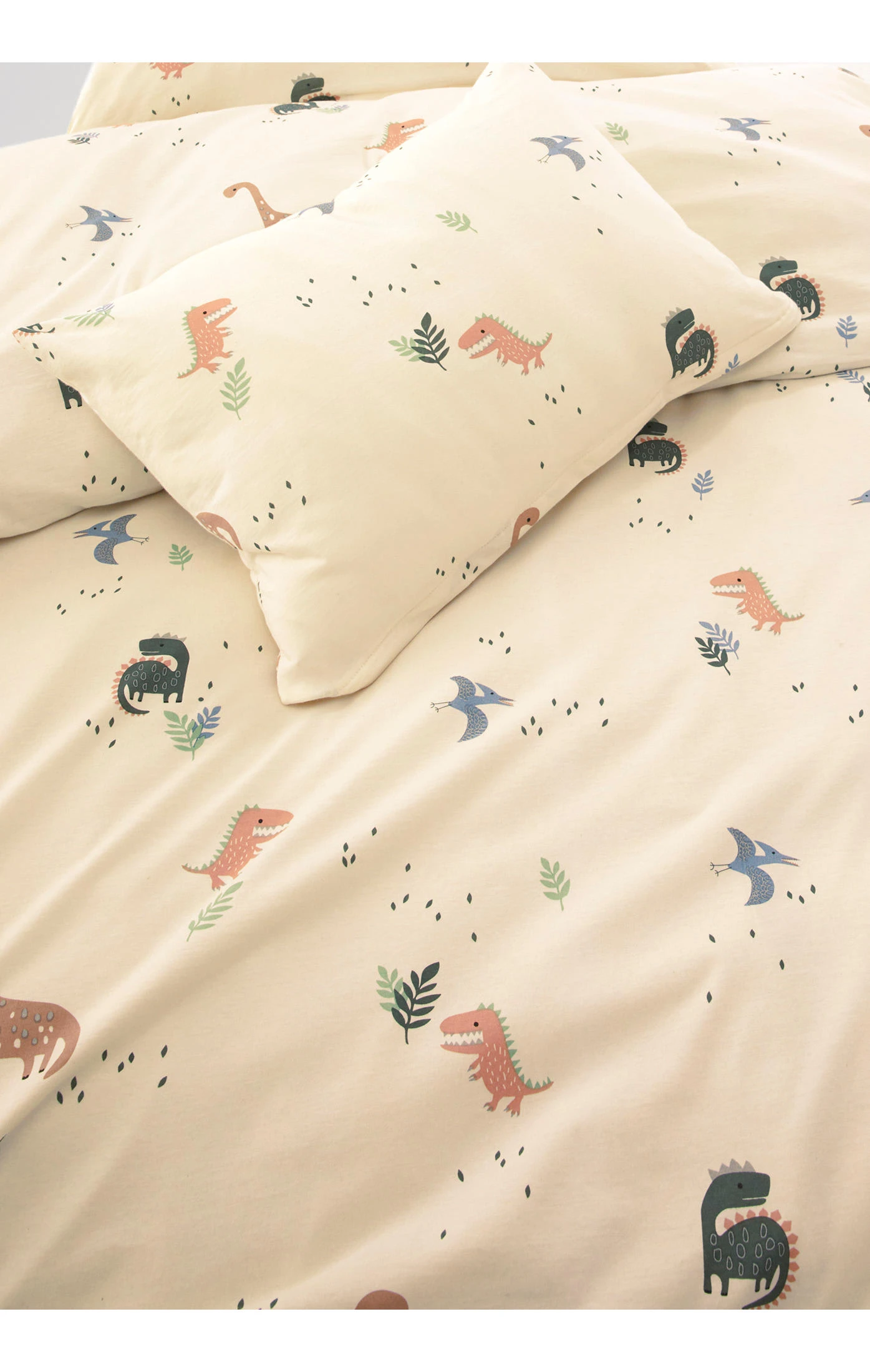Hessnatur Jersey Bettwäsche-Set Dino Aus Reiner Bio-Baumwolle In Softgrün – Bild 3