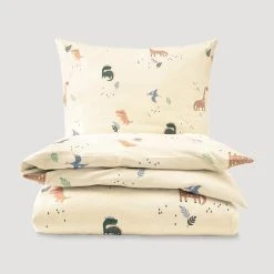 Hessnatur Jersey Bettwäsche-Set Dino Aus Reiner Bio-Baumwolle In Softgrün