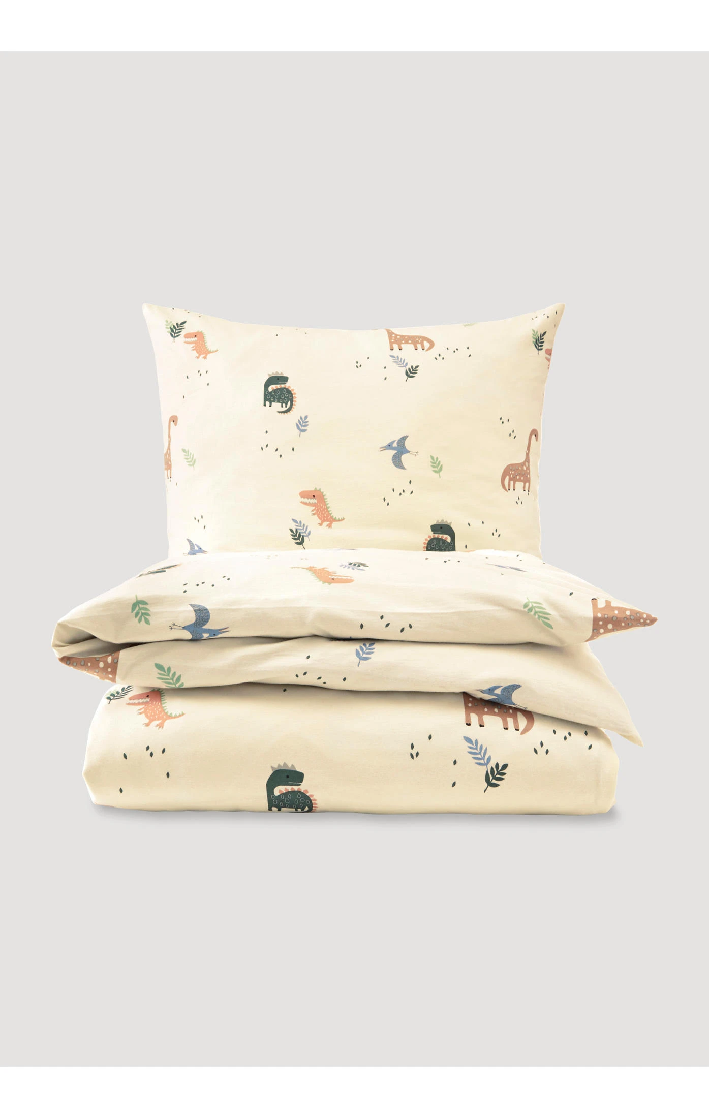 Hessnatur Jersey Bettwäsche-Set Dino Aus Reiner Bio-Baumwolle In Softgrün