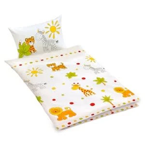 IDO Biber-Bettwäsche Safari 40x60 / 100x135 Cm In Weiß – Bild 2