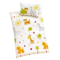 IDO Linon Kinderbettwäsche SAFARI 100 X 135 Cm In Weiß