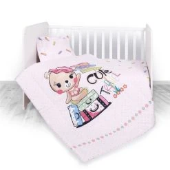 Lorelli 3-teilige Baby-Bettwäsche-Set Bär In Rosa