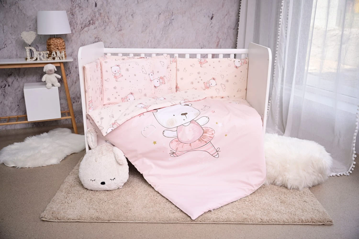 Lorelli Babybettwäsche Set Smile 6-tlg In Rosa