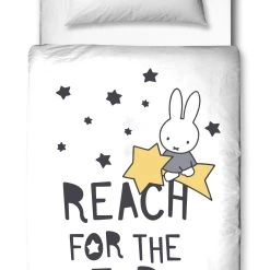 Baby Bettwäsche-Set Flanell "Miffy" In Weiß / Grau