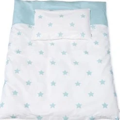 Pinolino 630022-2 Wendebettwäsche Sternchen, Perkal, Hellblau, 100x135 Cm
