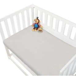 Pinolino Jersey-Spannbetttuch Für Wiegen Anstellbettchen Und Kinderwagen In Grau