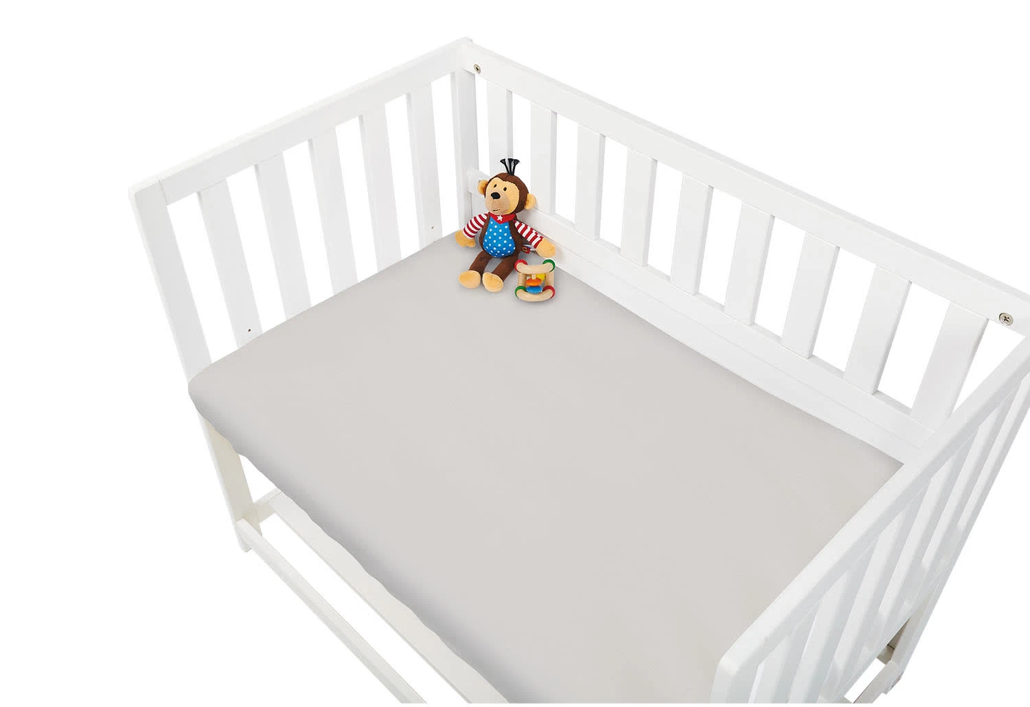 Pinolino Jersey-Spannbetttuch Für Wiegen Anstellbettchen Und Kinderwagen In Grau