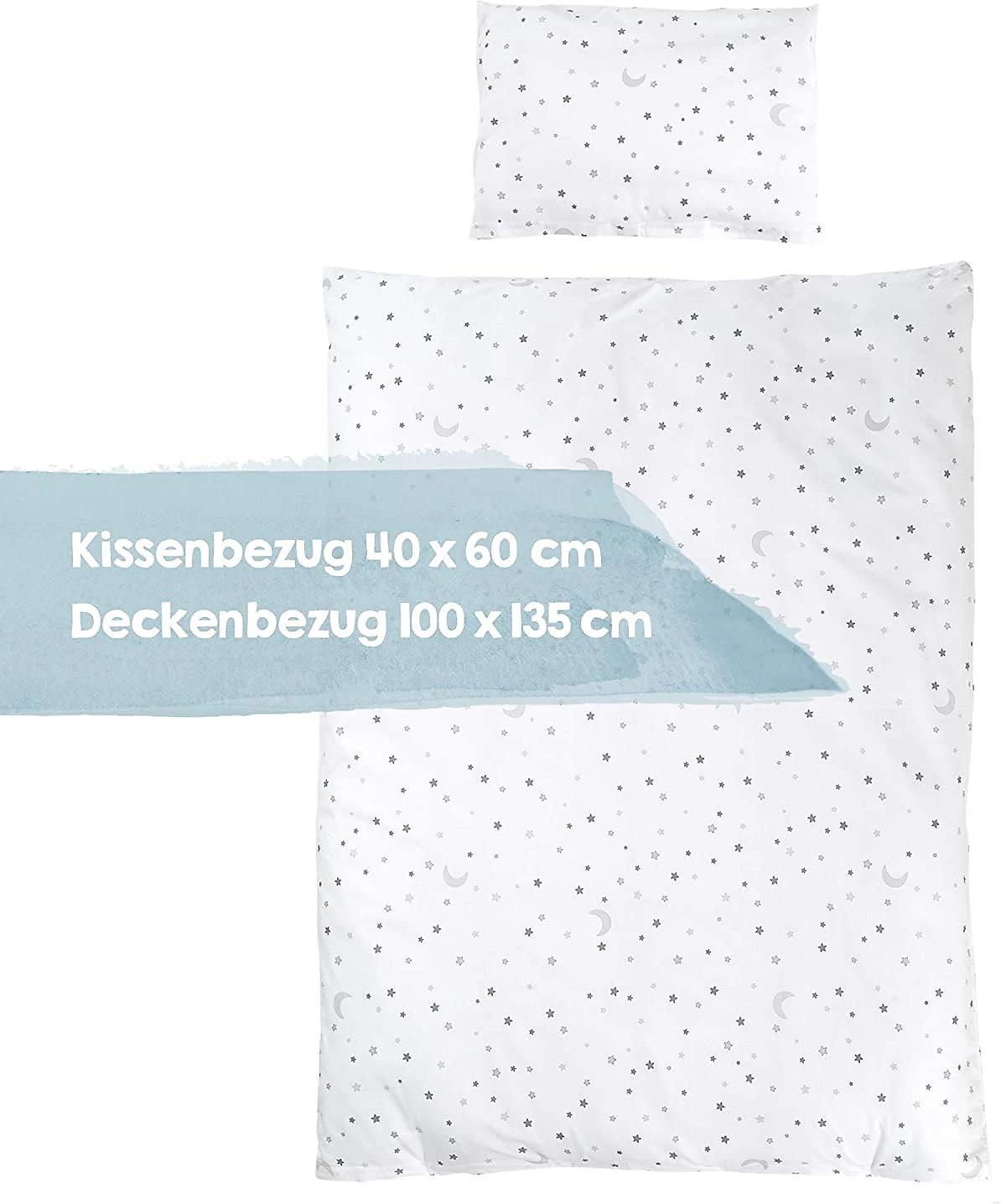 Roba Bettwäsche 2-teilig Sternenzauber Grau, 100x135 + 40x60 Cm – Bild 2