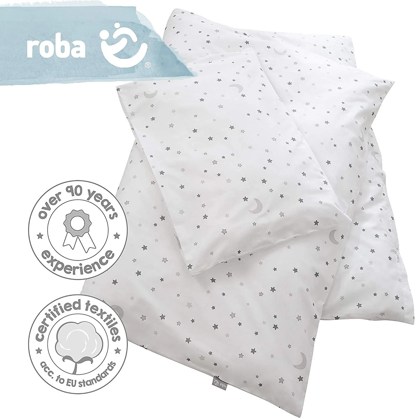 Roba Bettwäsche 2-teilig Sternenzauber Grau, 100x135 + 40x60 Cm – Bild 3