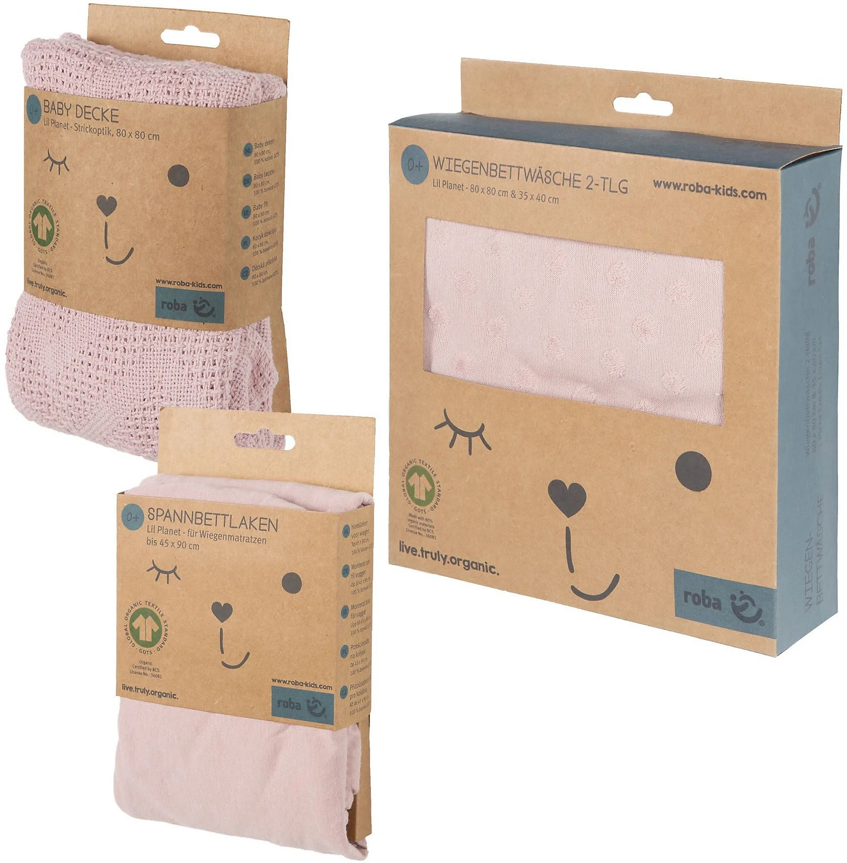 Roba Geschenkset BIO-Jersey Schlafen Klein Lil Planet Rosa