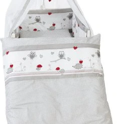 Roba Kinderbettgarnitur Adam & Eule, 4-tlg. - Kissenbezug 40x60, Decke 100x135...