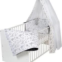 Schardt Bettset Origami Black, 4-teilig, Himmel Mit Voile, 2-teilige Bettwäsche...