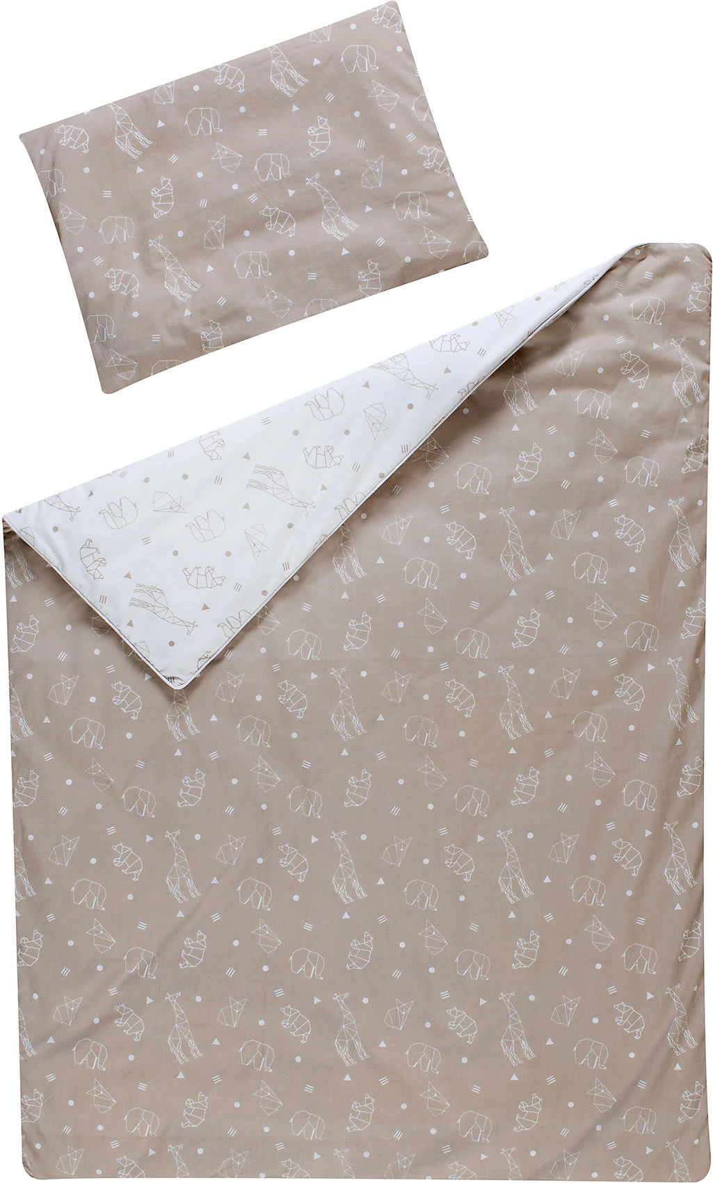 Schardt Bettwäsche Origami, Baumwolle, Beige, 100 X 135 Cm + 40 X 60 Cm – Bild 2