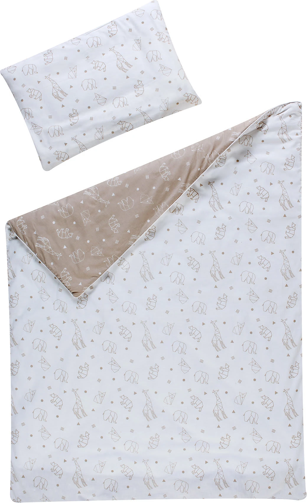 Schardt Bettwäsche Origami, Baumwolle, Beige, 100 X 135 Cm + 40 X 60 Cm