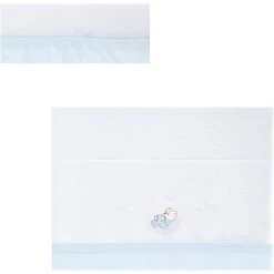 Tanuki Bettwäsche-Set "Teddy" In Weiß/ Blau