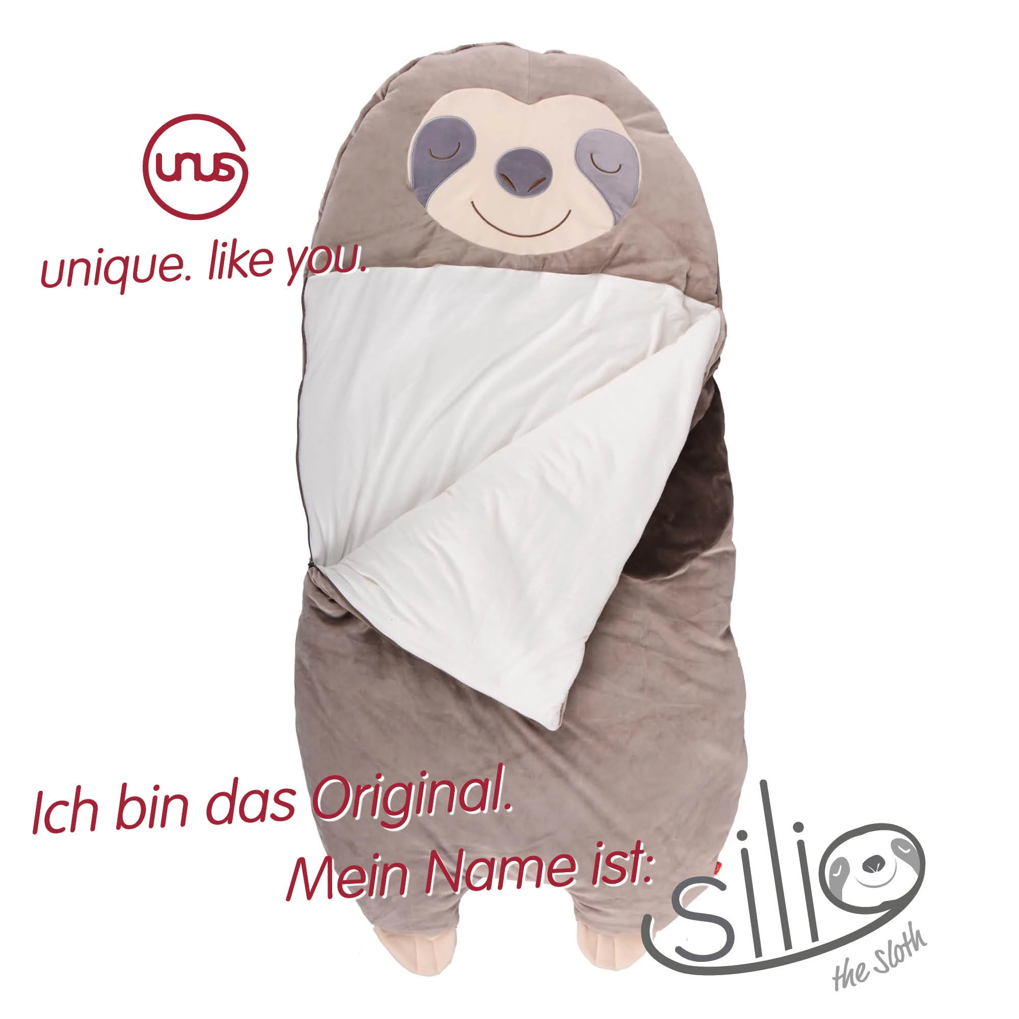 UNUS Mumienschlafsack Faultier In Grau – Bild 7