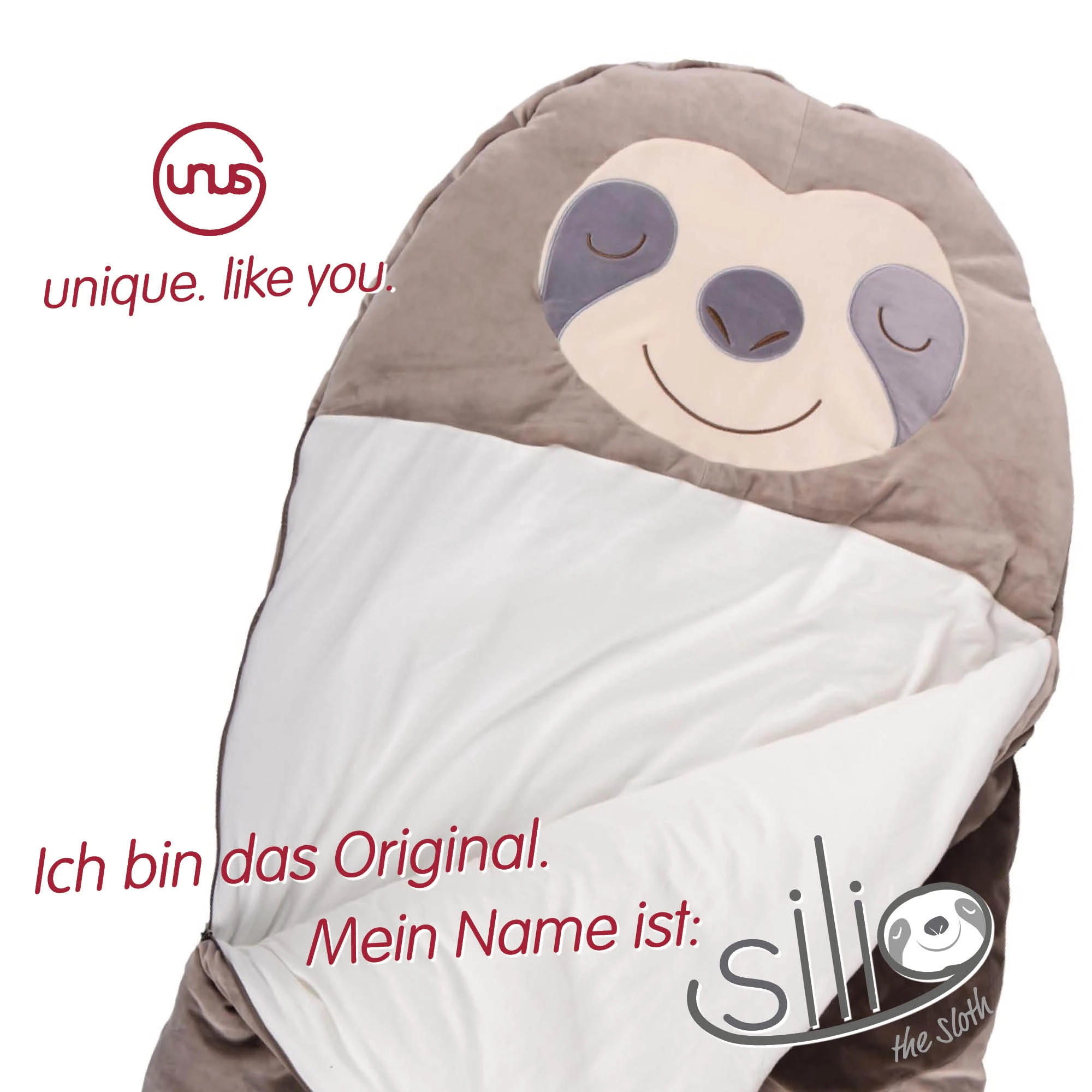 UNUS Mumienschlafsack Faultier In Grau – Bild 8